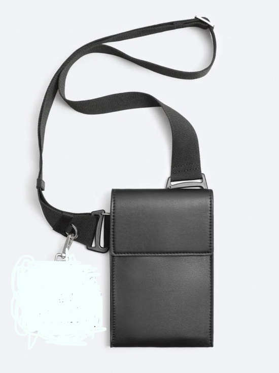 Zara Other - Zara Black Leather Crossbody Phone Pouch - Men
